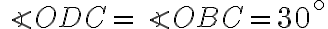 \angle ODC = \angle OBC= 30^\circ