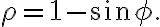 {\rho}=1-{\sin{\phi}}.