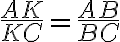{\frac{AK}{KC}}={\frac{AB}{BC}}