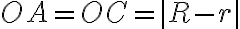 OA =OC=|R-r|