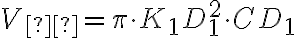 V_{\text{ц}}= \pi \cdot K_1D_1^2 \cdot CD_1