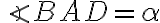\angle{BAD}=\alpha