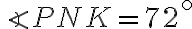 \angle PNK=72^\circ