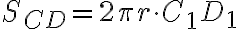 S_{CD} =2\pi r \cdot C_1D_1
