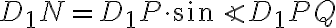 D_1N=D_1P\cdot\sin\angle D_1PQ