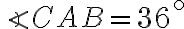 \angle{CAB}=36^\circ