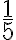 \dfrac{1}{5}
