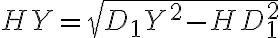 HY=\sqrt{D_{1}Y^2-HD_{1}^2}