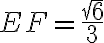 EF = \frac{\sqrt{6}}{3}