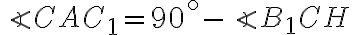 \angle{CAC_1}=90^\circ -\angle{B_1CH}