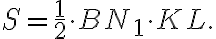 S = \frac{1}{2} \cdot BN_1 \cdot KL. S = \frac{1}{2} \cdot BN_1 \cdot KL.