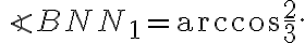 \angle BNN_1 = \arccos\frac{2}{3}. \angle BNN_1 = \arccos\frac{2}{3}.