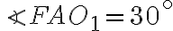 \angle{FAO}_1= 30^\circ