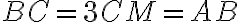 BC=3CM=AB