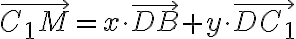 \vec{C_1 M} = x \cdot \vec{D B} + y \cdot \vec{D C_1}