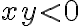 xy < 0