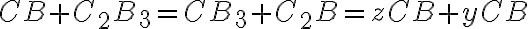 CB + C_{2}B_{3} = CB_{3} + C_{2}B = zCB + yCB