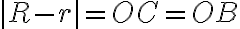 |R-r| = OC = OB