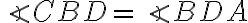 \angle{CBD}=\angle{BDA}