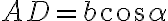 AD = b\cos\alpha