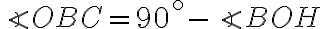 \angle{OBC}=90^\circ-\angle{BOH}