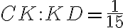 CK:KD=\frac{1}{15}