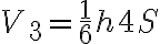 V_3 = \frac{1}{6} h 4S V_3 = \frac{1}{6} h 4S