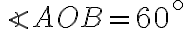 \angle AOB=60^\circ