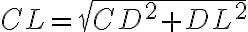 CL=\sqrt{CD^2+DL^2}