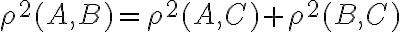 \rho^2(A,B)=\rho^2(A,C)+\rho^2(B,C)