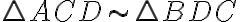 \triangle ACD \sim \triangle BDC