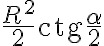  \frac{R^2}{2 }\text{ctg}\frac{\alpha}{2} 