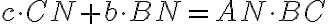 c \cdot CN+b \cdot BN=AN \cdot BC