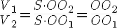 \frac{V_1}{V_2}=\frac{S\cdot OO_2}{S\cdot OO_1}=\frac{OO_2}{OO_1}