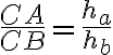 \frac{CA}{CB} = \frac{h_a}{h_b}