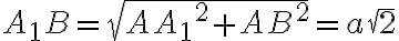 A_1B = \sqrt{{AA_1}^2+{AB}^2} = a\sqrt{2}