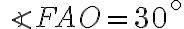 \angle{FAO}=30^\circ