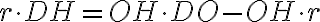 r \cdot DH = OH \cdot DO - OH \cdot r