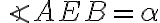 \angle AEB=\alpha
