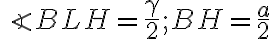 \angle BLH = \dfrac{\gamma}{2}; BH=\frac{a}{2}