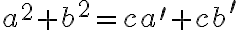 a^2+b^2=c a^\prime +c b^\prime