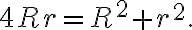 4Rr =R^2 + r^2. 4Rr =R^2 + r^2.