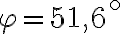 \varphi=51,6^\circ