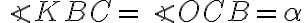 \angle KBC = \angle OCB = \alpha