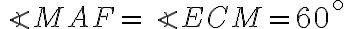 \angle{MAF}=\angle{ECM}=60^\circ