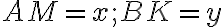 AM=x; BK=y 