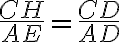 \frac{CH}{AE}=\frac{CD}{AD}